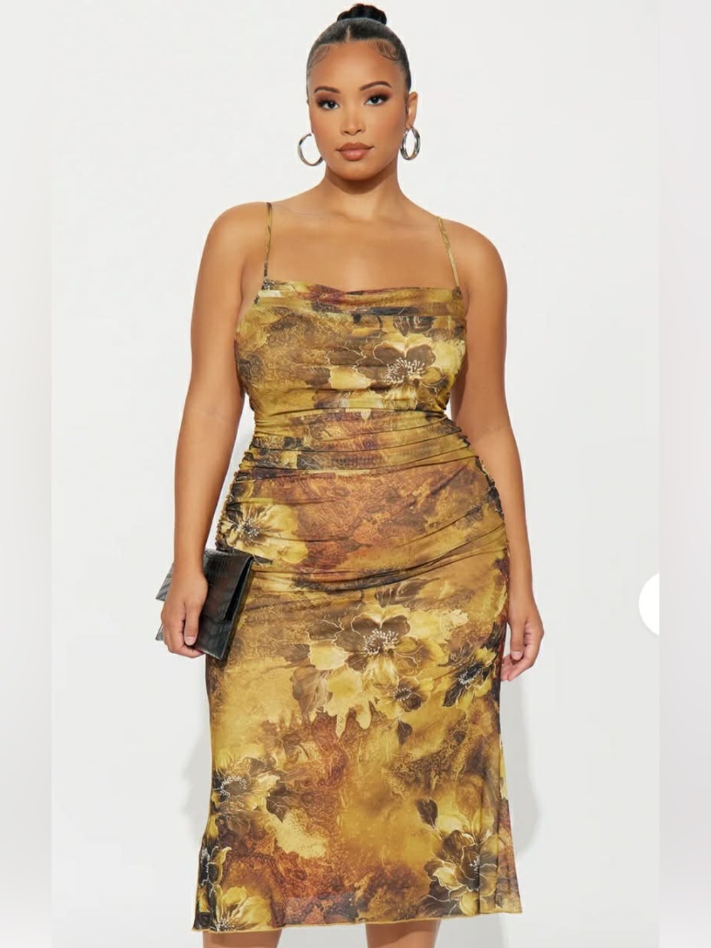 Floral Midi Mesh Dress
